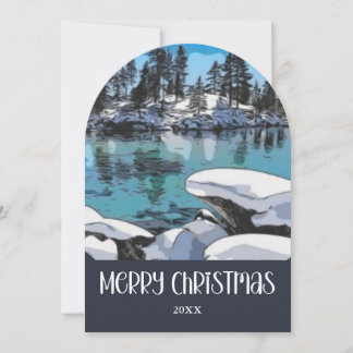 Christmas Cheer from Lake Tahoe Snow-globe Holiday Card