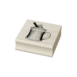 Christmas Cheer Holiday Eggnog Egg Nog Drink Rubber Stamp