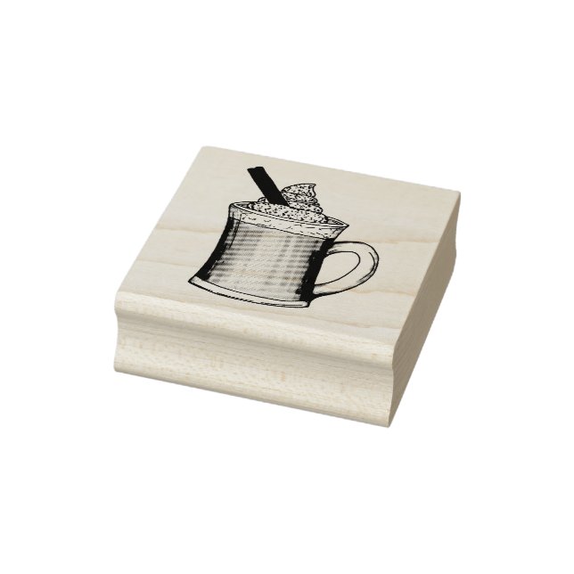 Christmas Cheer Holiday Eggnog Egg Nog Drink Rubber Stamp (Stamp)