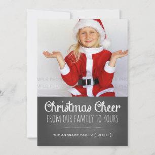 Christmas Cheer Holiday Photo Chalkboard Lettering Card