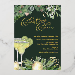 Christmas Cheer Margarita and Mistletoe Party Gold