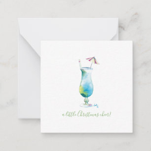 Christmas Cheer Mini Holiday Blue Hawaii Cocktail Card