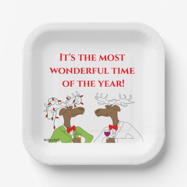 Christmas Cheer Moose  Paper Plate (Front)