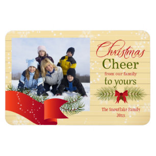Christmas cheer pine Christmas holiday photo Magnet