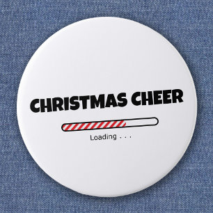 Christmas Cheer Progress Bar Funny Xmas 6 Cm Round Badge