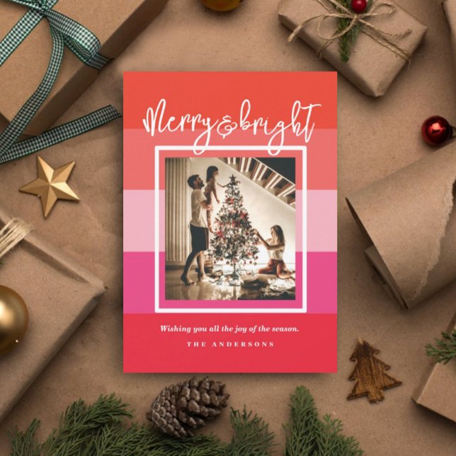 Christmas Cheer Red Merry and Bright Holiday Card (Creator Uploaded)