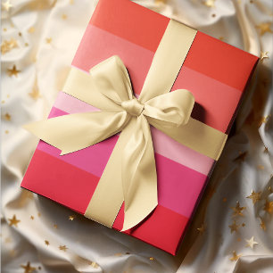 Christmas Cheer Red Stripes Holiday Wrapping Paper