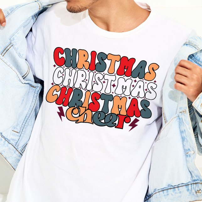 Christmas Cheer Retro Groovy Christmas Holidays Tri-Blend Shirt (Christmas Cheer Retro Groovy Christmas Holidays T-Shirt)