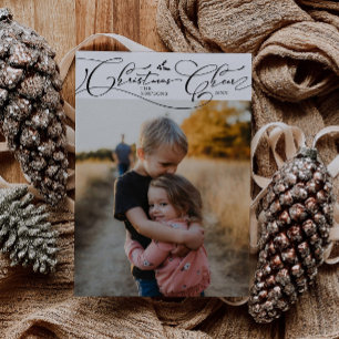 Christmas Cheer Script White Christmas Photo Holiday Card