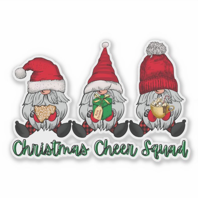 Christmas Cheer Squad gnomes cookie gift coca red (Front)