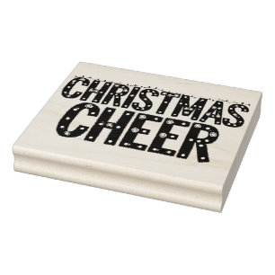 Christmas Cheer Typography  Rubber Stamp