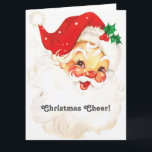 Christmas Cheer Vintage Santa Claus Face Card<br><div class="desc">Personalise this vintage Christmas design with your own text and images. Great to send out to family and friends or use to invite people over for the holiday this year.</div>