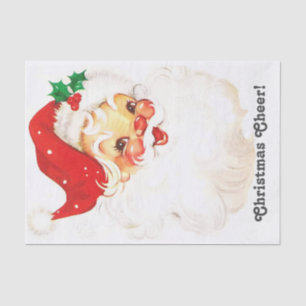 Christmas Cheer Vintage Santa Claus Face Tissue Paper