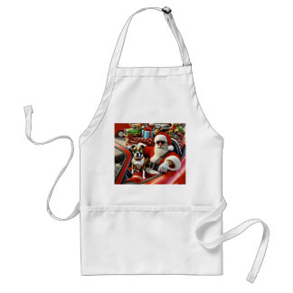Christmas Cheer With Santa and His Canine Copilot Standard Apron