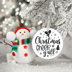 Christmas Cheer y'all Ceramic Ornament