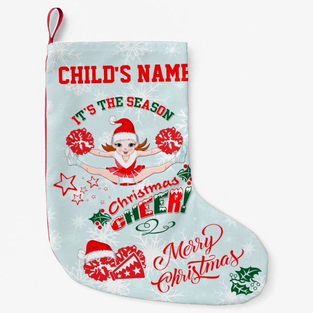 Christmas Cheerleader Small Christmas Stocking (Front)