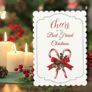 Christmas Cheers Best Friend Candy Canes Holiday Card