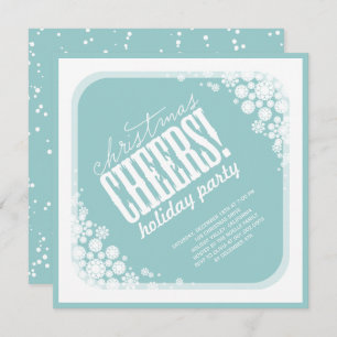 Christmas Cheers Snowflakes Classic Holiday Party Invitation