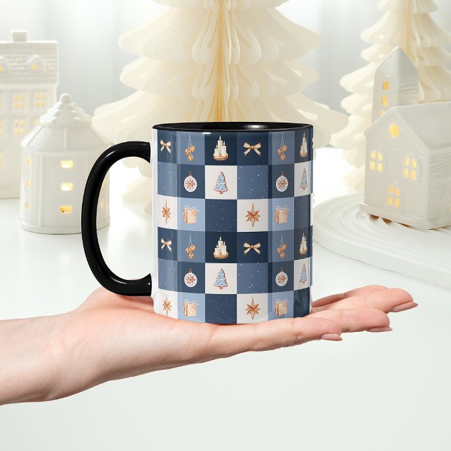 Christmas Chequered Mug with Ornaments (Creator Uploaded)