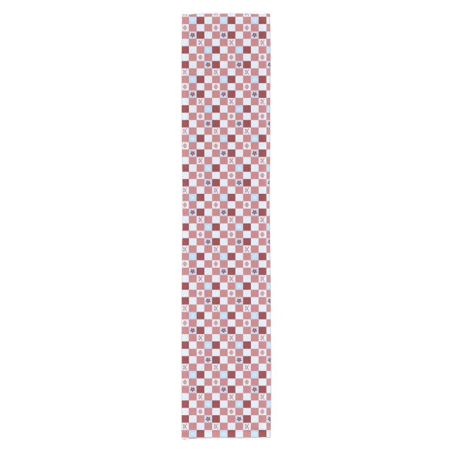 Christmas Chequered  Short Table Runner (Front)