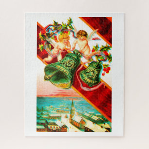 Christmas cherubs ringing bells jigsaw puzzle