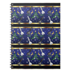 Christmas Chess Pieces - Snowflakes Xmas Tree Notebook