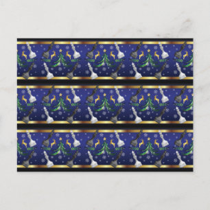 Christmas Chess Pieces - Snowflakes Xmas Tree Postcard