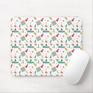 Christmas Chess - Pieces, Tree, Holly, Reindeer Mouse Pad