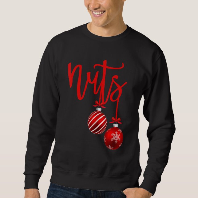 Christmas Chest Nuts Christmas Couple Mr and Mrs L Sweatshirt (Front)