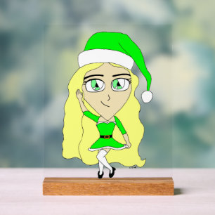 Christmas chibi acrylic sign