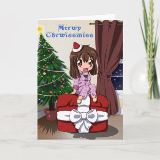 Christmas Chibi Anime Holiday Card