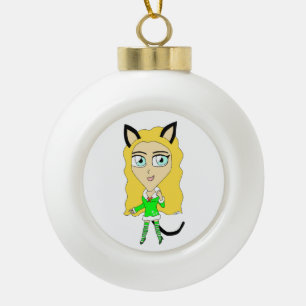 Christmas chibi ceramic ball christmas ornament