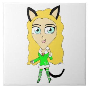 Christmas chibi     ceramic tile