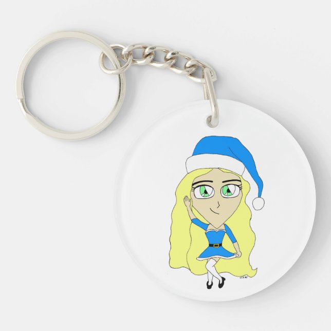 Christmas chibi   key ring (Front)
