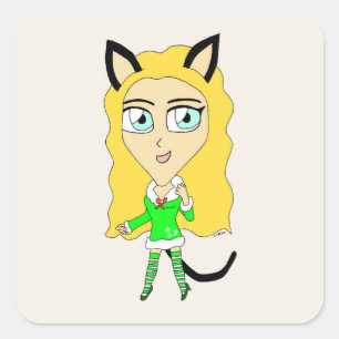 Christmas chibi square sticker