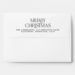 Christmas chic elegant watercolor botanical rustic envelope
