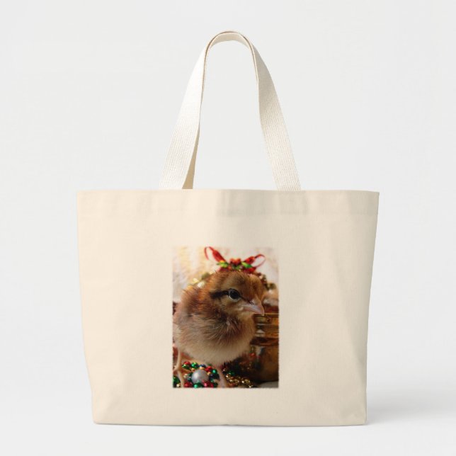 Christmas Chick 3 Large Tote Bag (Front)