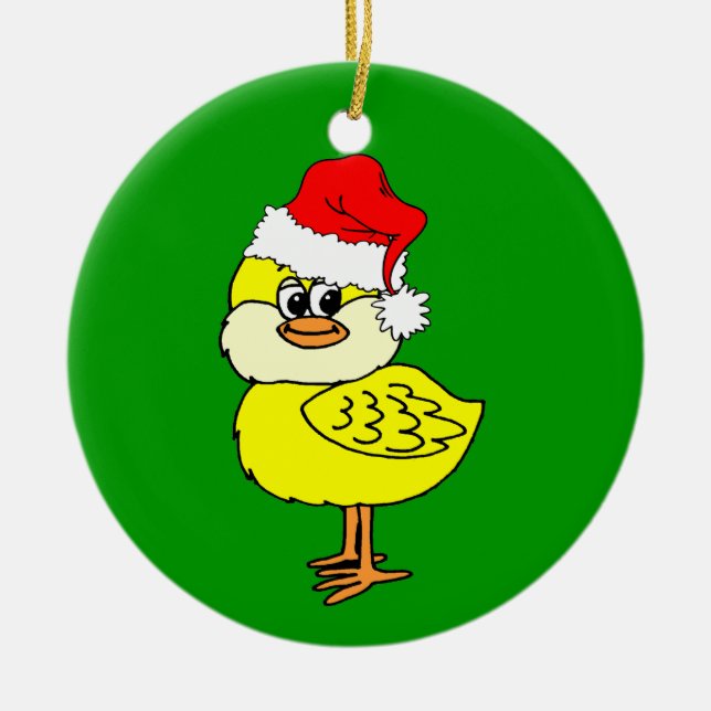 Christmas chick ceramic tree decoration (Front)