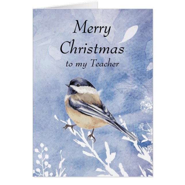 Christmas  Chickadee Bird Winter Teacher (Front)