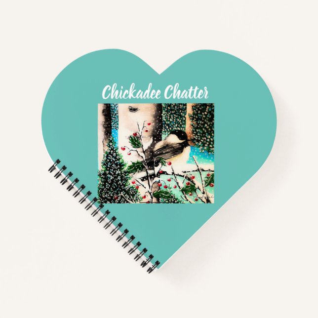 Christmas Chickadee Chatter Notepad Notebook (Front)
