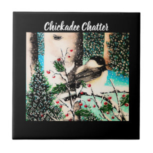 Christmas Chickadee Chatter Tile