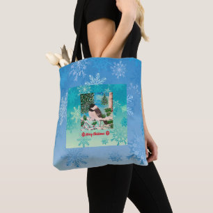 Christmas Chickadee Chatter  Tote Bag