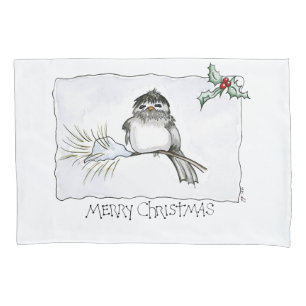 Christmas Chickadee Pillowcase