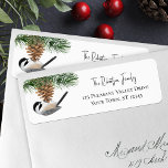 Christmas Chickadee Pinecone Return Address Return Address Label<br><div class="desc">This holiday return address label features a cute chickadee perched upside down on a pinecone. 
*If you would like design tweaks or want the design on more products,  please contact me through Zazzle Chat.</div>