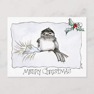 Christmas Chickadee Postcard
