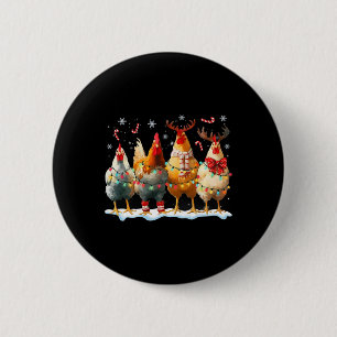 Christmas Chicken Family Santa Farmer Funny Xmas L 6 Cm Round Badge