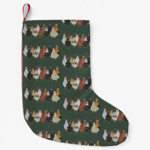 Christmas Chicken Farm Lights Animal Lovers Gift Small Christmas Stocking