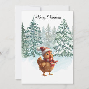 Christmas Chicken Flat Holiday Card