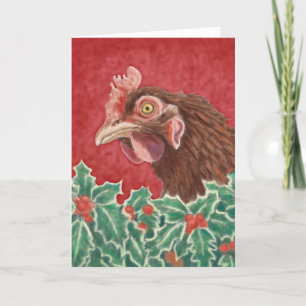 Christmas Chicken Greeting Card