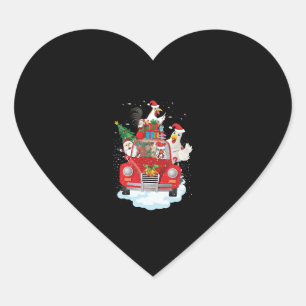 Christmas Chicken Heart Sticker